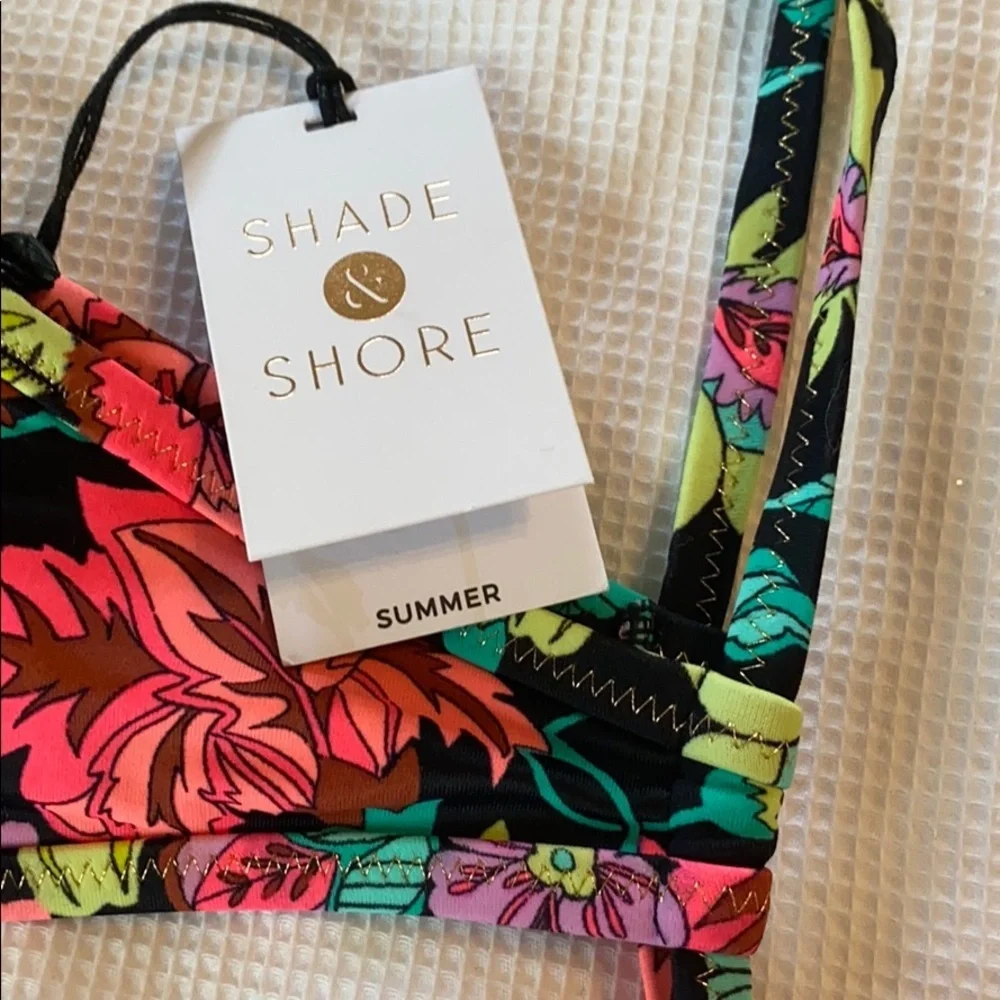 Shade & Shore biquíni top Halter size 34 C Floral